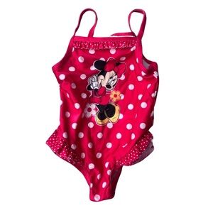 Disney Minnie Mouse Pink Polka Dot One Piece Swimsuit